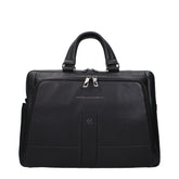 Piquadro Black Leather Business And Laptop Bag
